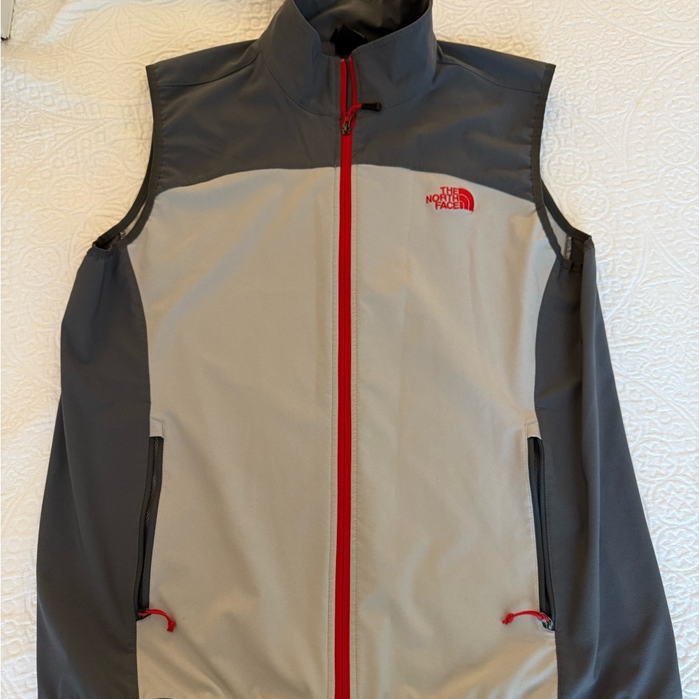 The North Face Gray and Red Vest